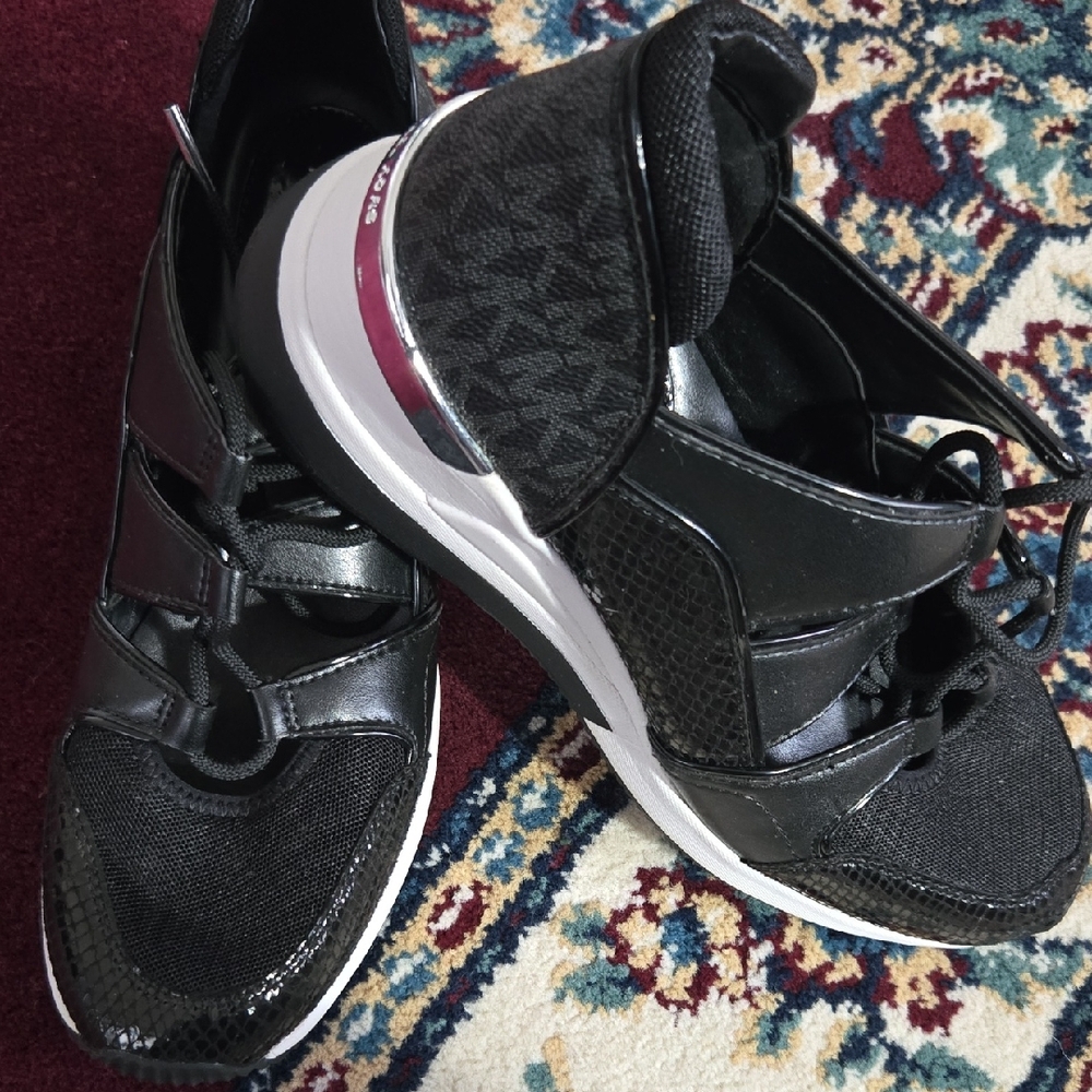 Michael Kors Black and Silver Women's Sneakers